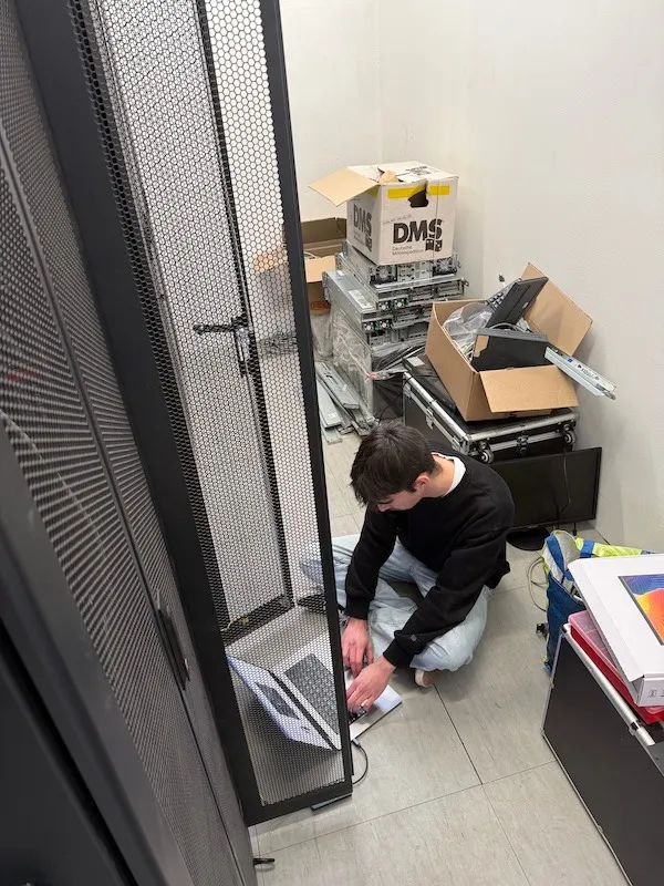 Gianluca in a server room